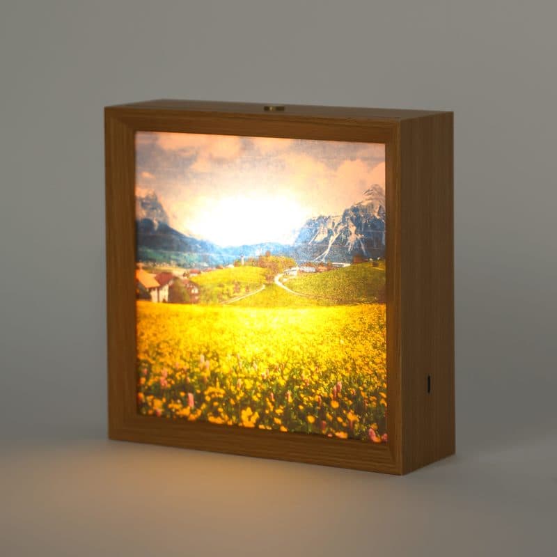 Marco Luz LED Caja Madera
