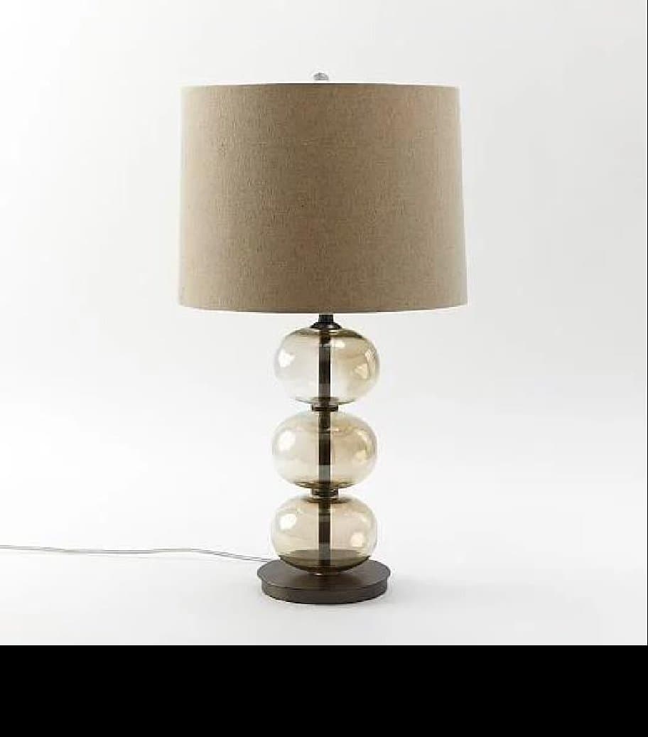 Lámpara Mesa Vidrio Triple Bola