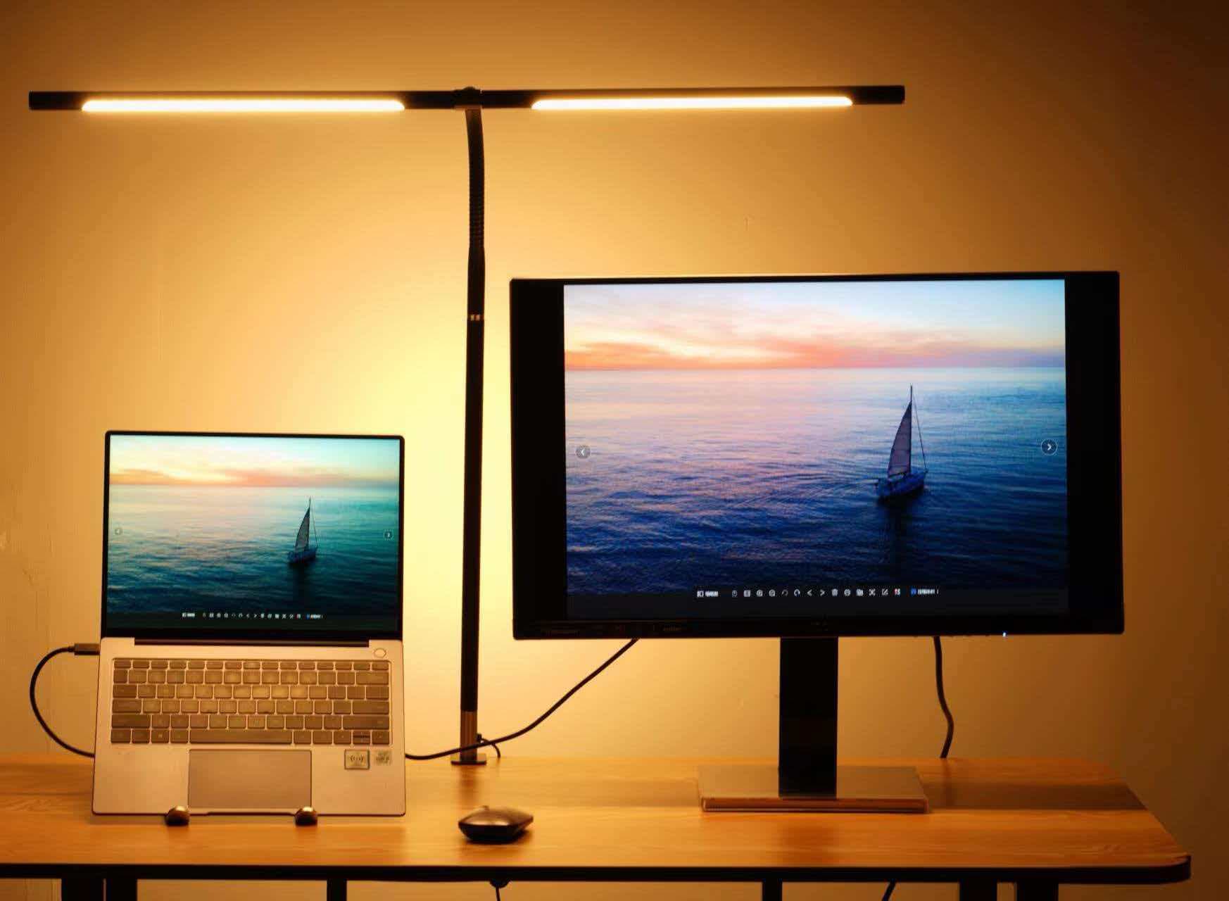 Lámpara Escritorio LED Doble Brazo